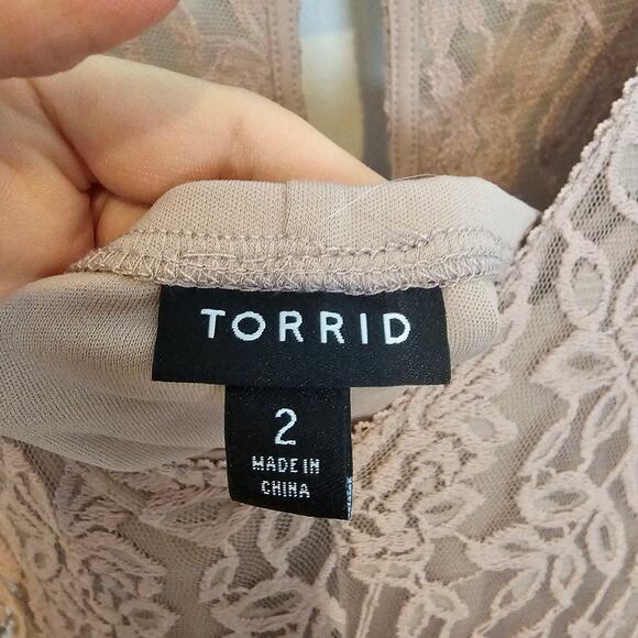 Torrid Dress Lace Dress Skater Dress Knee Length Dress V Neck Dress 2X Pink - Picture 8 of 11